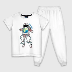Пижама хлопковая детская Elon Musk, цвет: белый