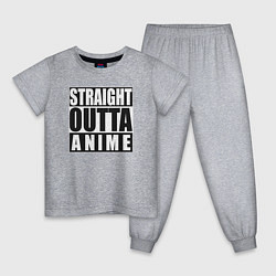 Пижама хлопковая детская Straight Outta Anime, цвет: меланж