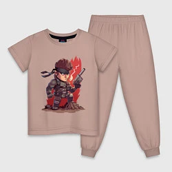 Пижама хлопковая детская Solid Snake, цвет: пыльно-розовый
