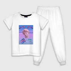 Пижама хлопковая детская Vaporwave 15, цвет: белый