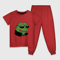 Пижама хлопковая детская Pepe в очках EZ, цвет: красный