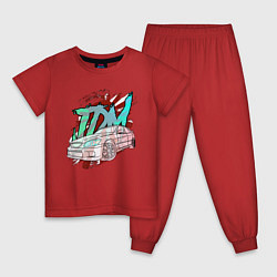 Пижама хлопковая детская JDM Toyota Altezza, цвет: красный
