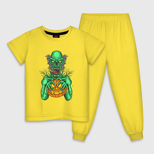 Детская пижама Halloween zombie / Желтый – фото 1