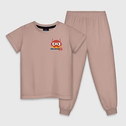 Пижама хлопковая детская Baymax, цвет: пыльно-розовый
