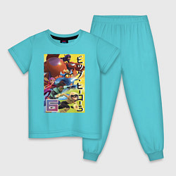 Пижама хлопковая детская Big Hero 6, цвет: бирюзовый
