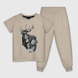 Пижама хлопковая детская Hannibal, цвет: миндальный
