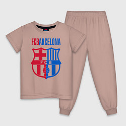 Пижама хлопковая детская Barcelona FC, цвет: пыльно-розовый