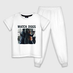 Пижама хлопковая детская Watch dogs Z, цвет: белый