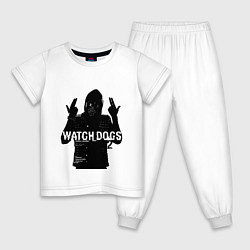 Пижама хлопковая детская Watch dogs 2 Z, цвет: белый