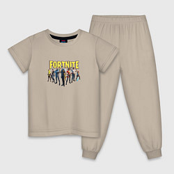 Пижама хлопковая детская Fortnite, цвет: миндальный