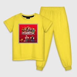 Пижама хлопковая детская Roblox, цвет: желтый