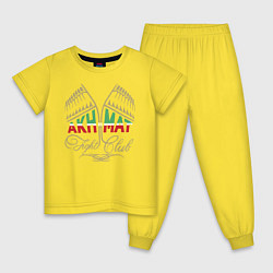 Пижама хлопковая детская Akhmat Fight Club цвета желтый — фото 1