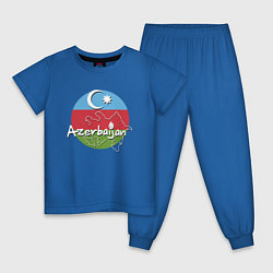 Пижама хлопковая детская Азербайджан, цвет: синий