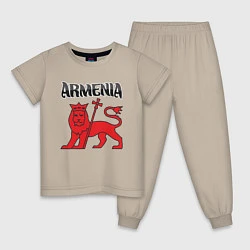 Пижама хлопковая детская Армения, цвет: миндальный
