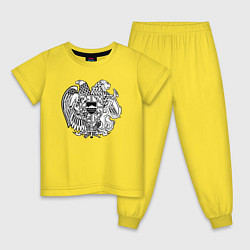 Пижама хлопковая детская Армения, цвет: желтый