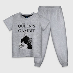 Пижама хлопковая детская The queens gambit, цвет: меланж