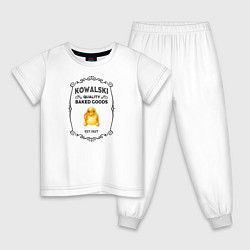 Пижама хлопковая детская Kowalski Baked Goods, цвет: белый
