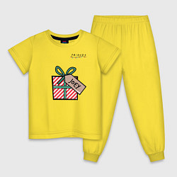 Пижама хлопковая детская Friends Подарок Joey, цвет: желтый