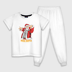 Пижама хлопковая детская ReaL SANTA, цвет: белый