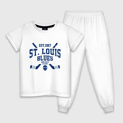 Пижама хлопковая детская Сент-Луис Блюз, цвет: белый