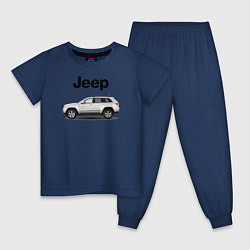 Пижама хлопковая детская Jeep, цвет: тёмно-синий