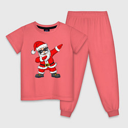 Пижама хлопковая детская Dabing Santa, цвет: коралловый