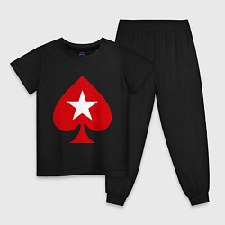 Пижама хлопковая детская Покер Пики Poker Stars, цвет: черный