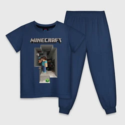Пижама хлопковая детская Minecraft, цвет: тёмно-синий