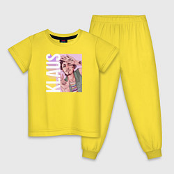 Пижама хлопковая детская Klaus, цвет: желтый
