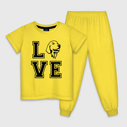 Пижама хлопковая детская Лабрадор, цвет: желтый