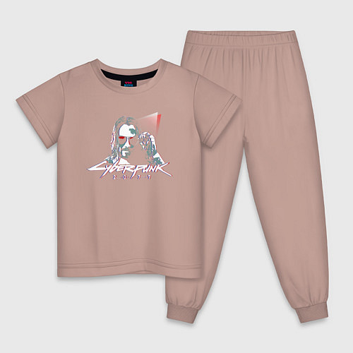 Детская пижама Cyberpunk 2077 / Пыльно-розовый – фото 1