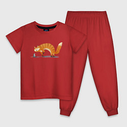 Пижама хлопковая детская Кашки-мышки, цвет: красный