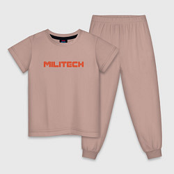 Пижама хлопковая детская Militech, цвет: пыльно-розовый