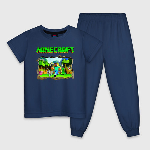 Детская пижама Minecraft / Тёмно-синий – фото 1