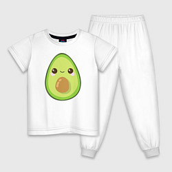 Пижама хлопковая детская Avocado, цвет: белый