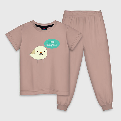 Детская пижама Чык-Чырык Мем / Пыльно-розовый – фото 1