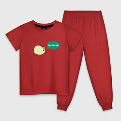 Пижама хлопковая детская Пы-пы-пы, цвет: красный