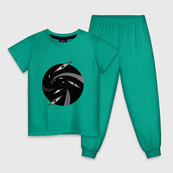 Пижама хлопковая детская Стальной Алхимик цвета зеленый — фото 1