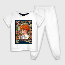 Пижама хлопковая детская Обещанный неверленд, Эмма emma, цвет: белый