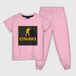 Пижама хлопковая детская CS GO Z, цвет: светло-розовый