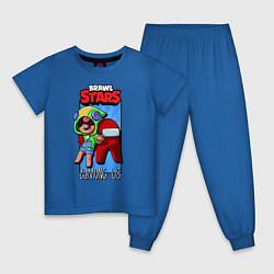 Пижама хлопковая детская Leon Brawl Stars and Among Us, цвет: синий