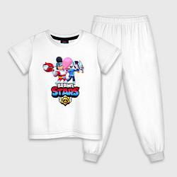 Пижама хлопковая детская Colette NavigatorSpace Ox Bull, цвет: белый