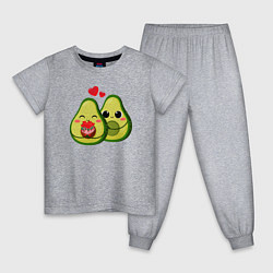 Пижама хлопковая детская Семья авокадо, цвет: меланж