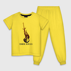 Пижама хлопковая детская Dark Souls - Bonfire, цвет: желтый