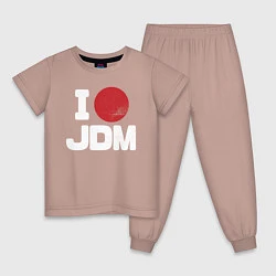 Пижама хлопковая детская JDM, цвет: пыльно-розовый
