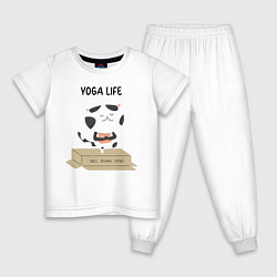 Пижама хлопковая детская Yoga Life, цвет: белый