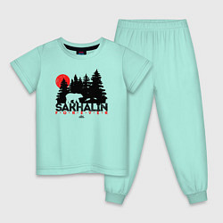 Пижама хлопковая детская Sakhalin forever, цвет: мятный