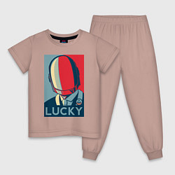 Пижама хлопковая детская Guy-Manuel Lucky, цвет: пыльно-розовый