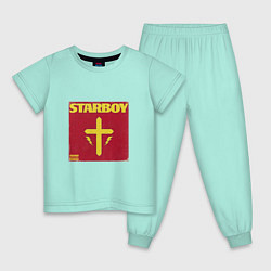 Пижама хлопковая детская The Weeknd STARBOY, цвет: мятный