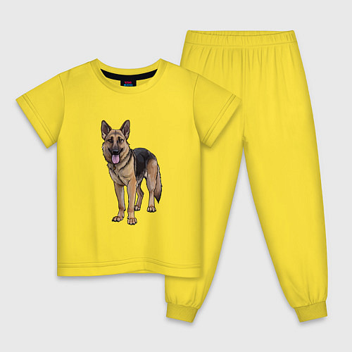 Детская пижама Немецкая овчарка / Желтый – фото 1